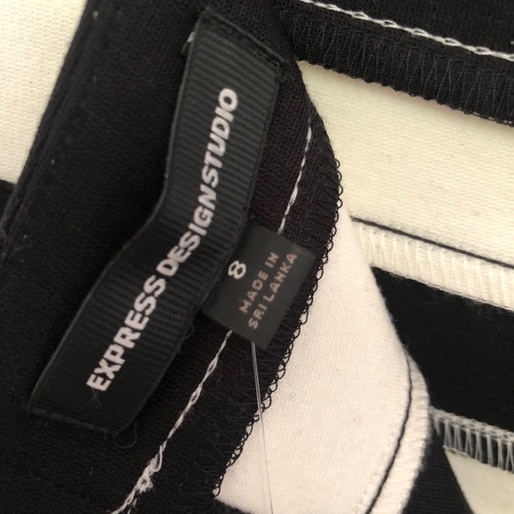 EXPRESS Bodycon Black & White Striped Mini Skirt - Picture 6 of 6